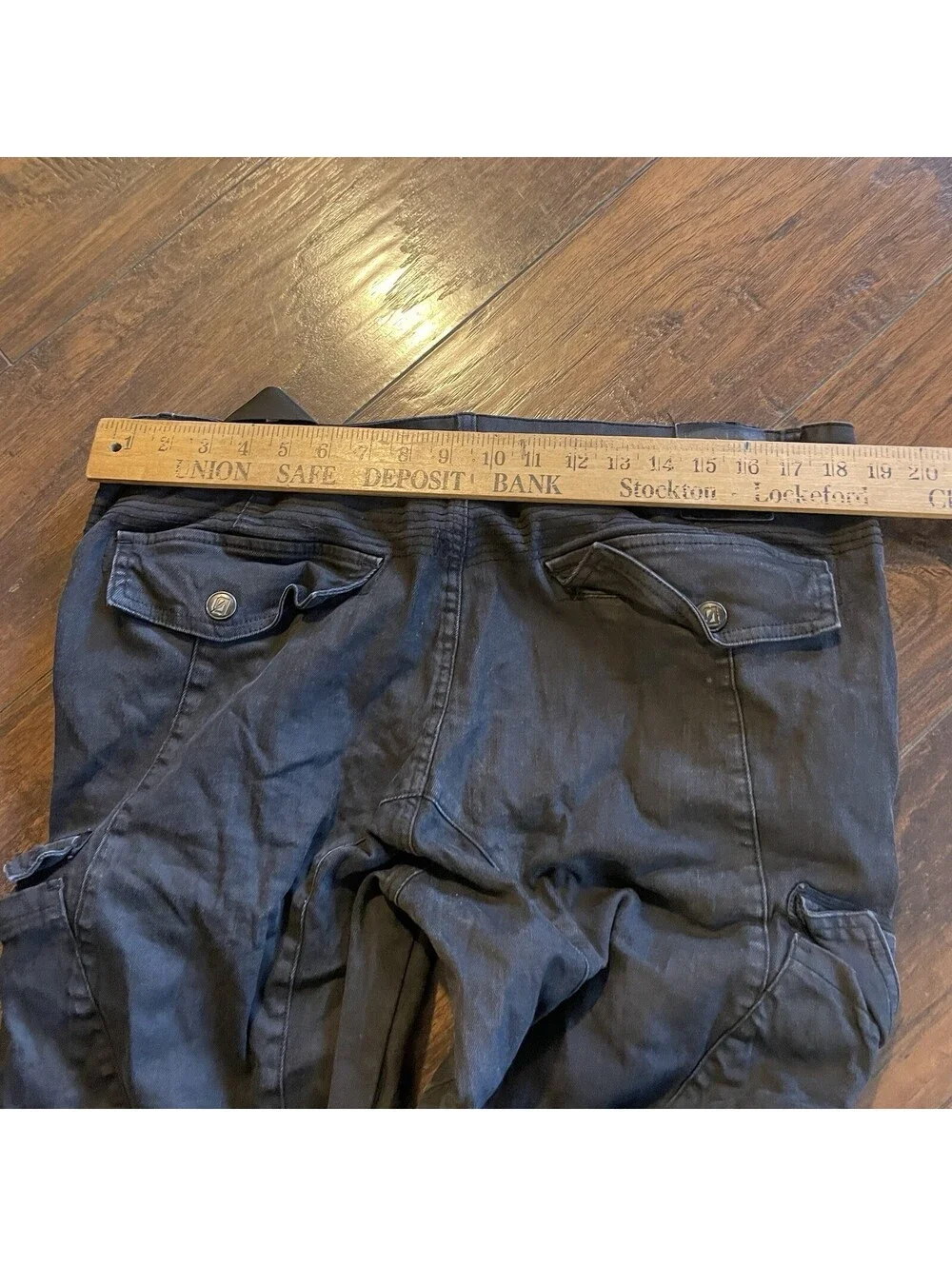 DREAMLAND RAZKIT COATED CAGO CARGO BLACK TWILL PANTS SIZE 40